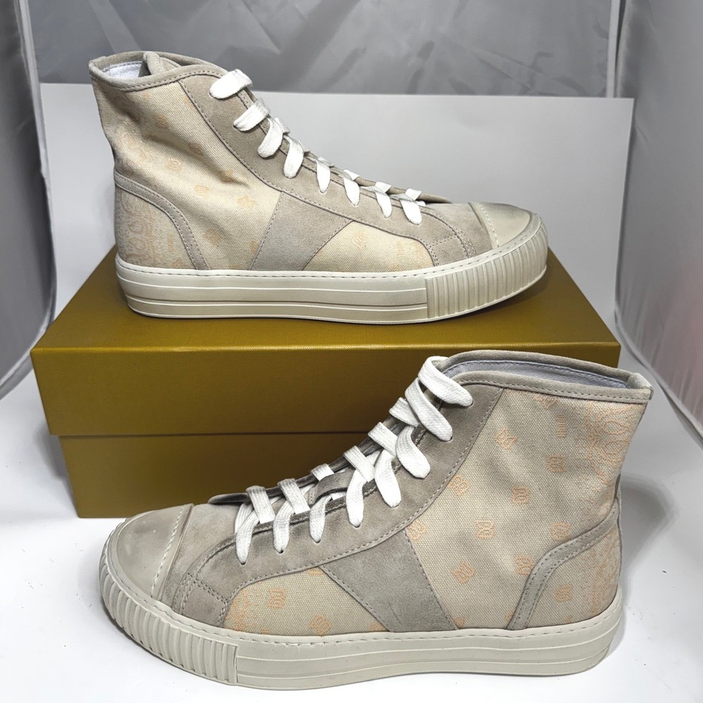 Rhude Belair Bandana VT High Top Sneakers White Suede‎ Canvas Mens Size 7 New